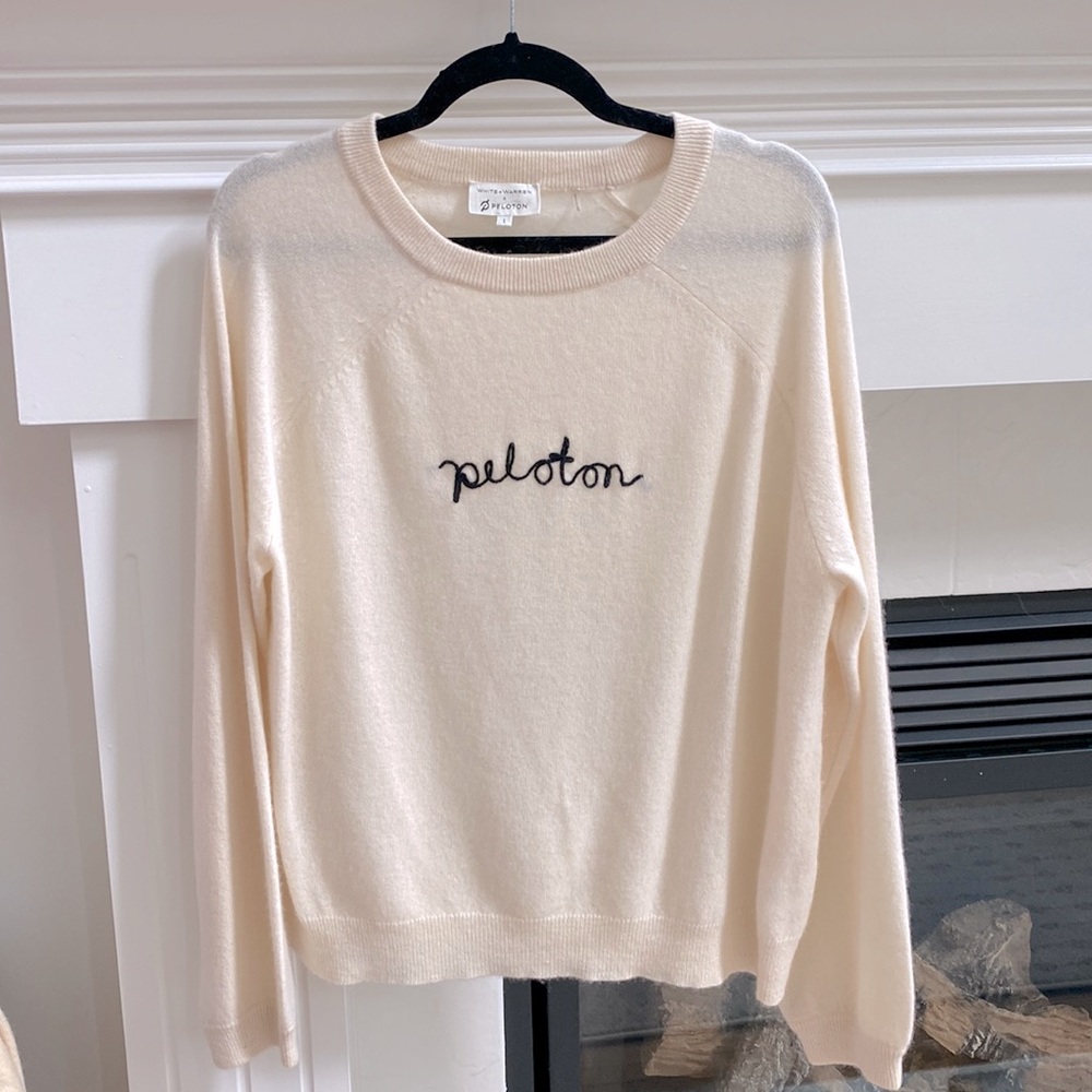 White + Warren x Peloton 100% Cashmere Crewneck Sweater- Size L